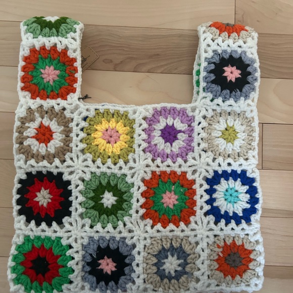 Square Shoulder Bag Vintage Handmade - Picture 3 of 3